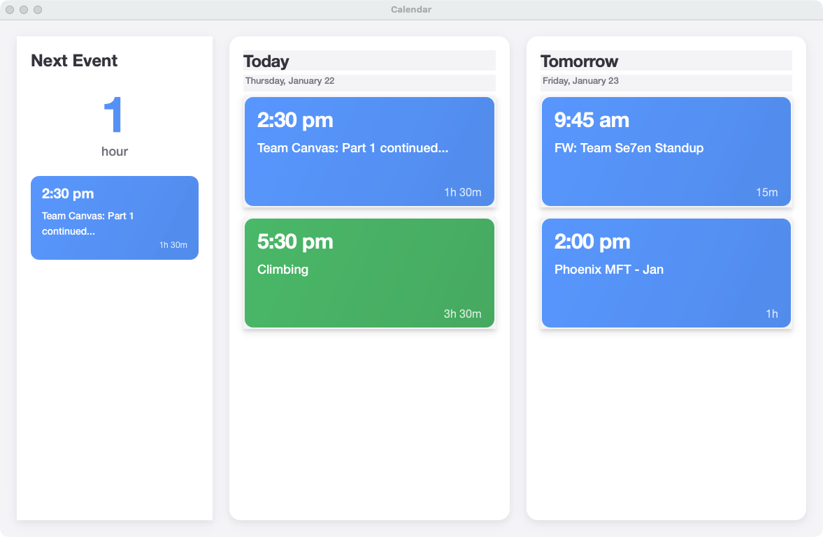 Calendar Display